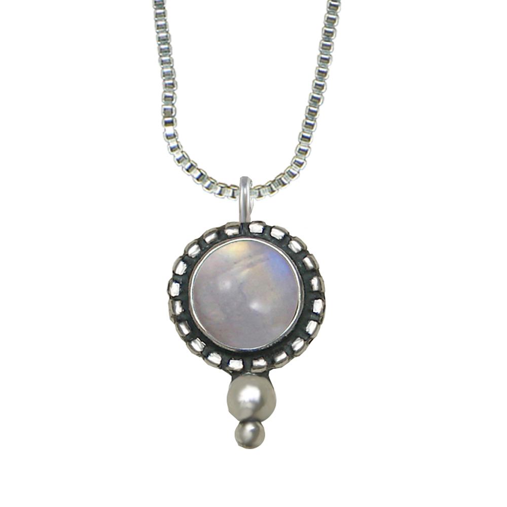 Sterling Silver Little Rainbow Moonstone Pendant Necklace